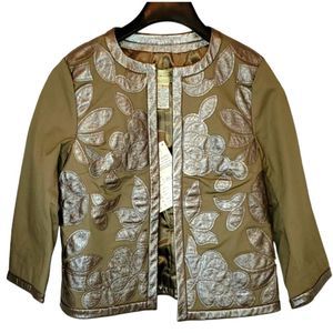 Victor Costa Rose Gold Tan Blazer Jacket Size Small